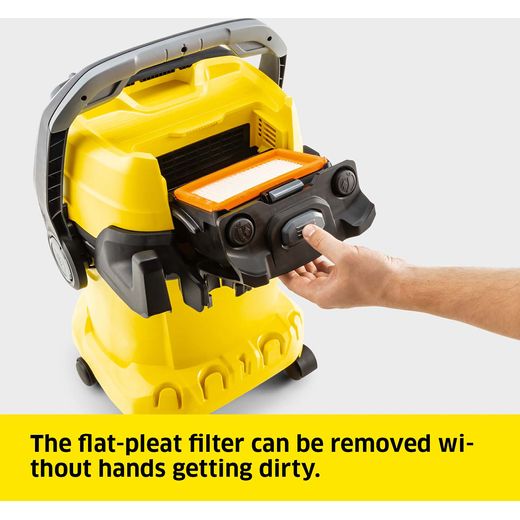Kärcher WD 5 WD 5 Wet & Dry Cleaner - Yellow - Annotation - Flat-pleat filter